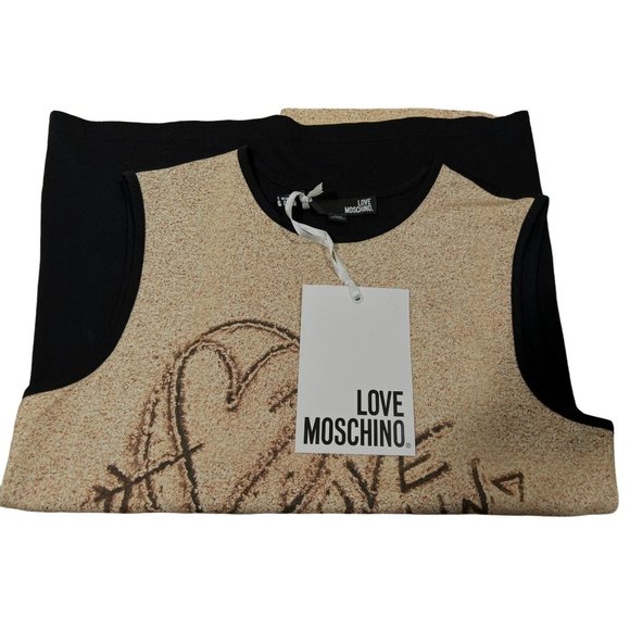 Love Moschino NWT Brown Heart Arrow Top Black Sleeveless Blouse Tank Shirt 4 - Picture 6 of 6